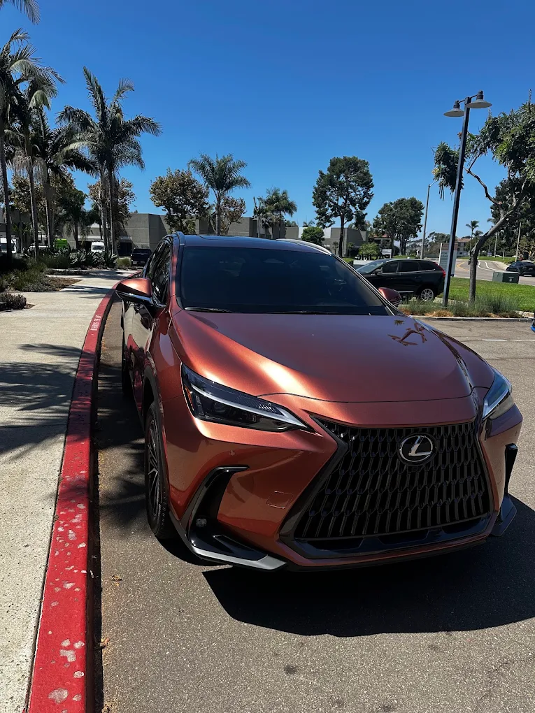 Copper Lexus SUV with freshly installed ceramic window tint in Carlsbad